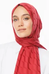 Mooncorn Bordo Dalga Desen İpeksi Jakar Şal