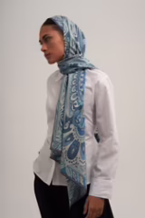 Blue lily / Cotton silk