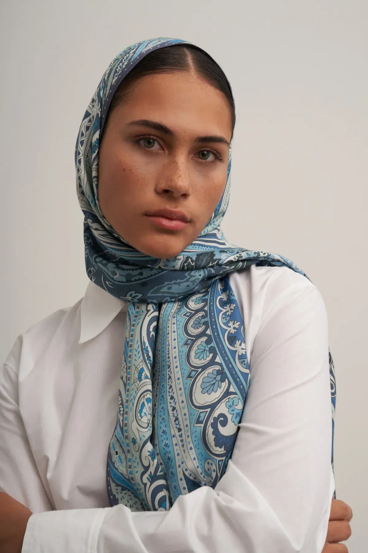 Blue lily / Cotton silk