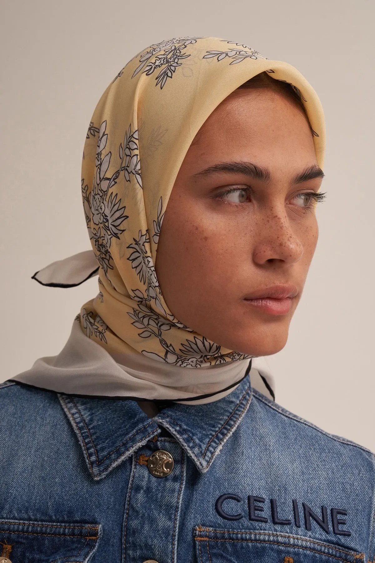 morenosilk Yellow Crispy Scarf