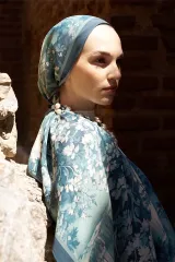 ED Scarf / Sunrise Collection / bahar desen / mavi