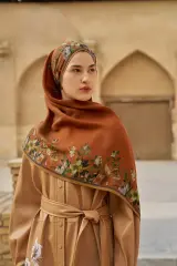 ED scarf /Nev Yün İpek Şal - Kiremi