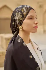 ED scarf /Nev Yün İpek Şal - Acı Kahve