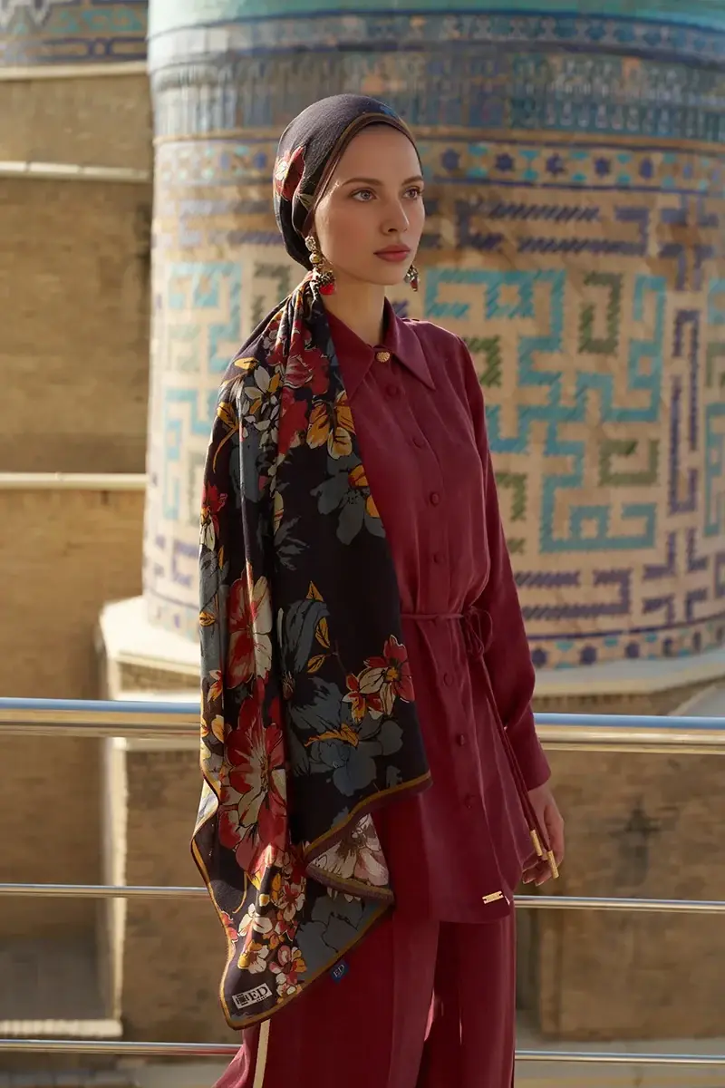 ED scarf /Gülzar Yün İpek Şal - Siyah