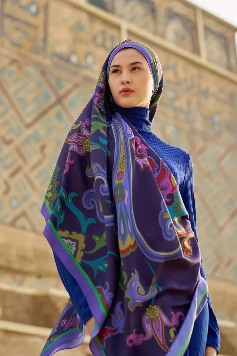 ED scarf /Bramble Floş Viskon Şal - Mor