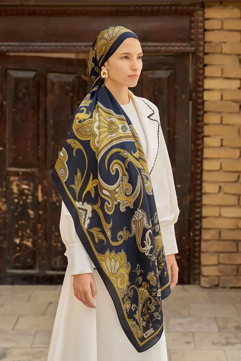 ED scarf /Bramble Floş Viskon Şal - Gold