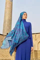 ED scarf /Bramble Floş Viskon Şal - Gece Mavisi