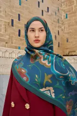 ED scarf /Bramble Floş Viskon Şal - Petrol