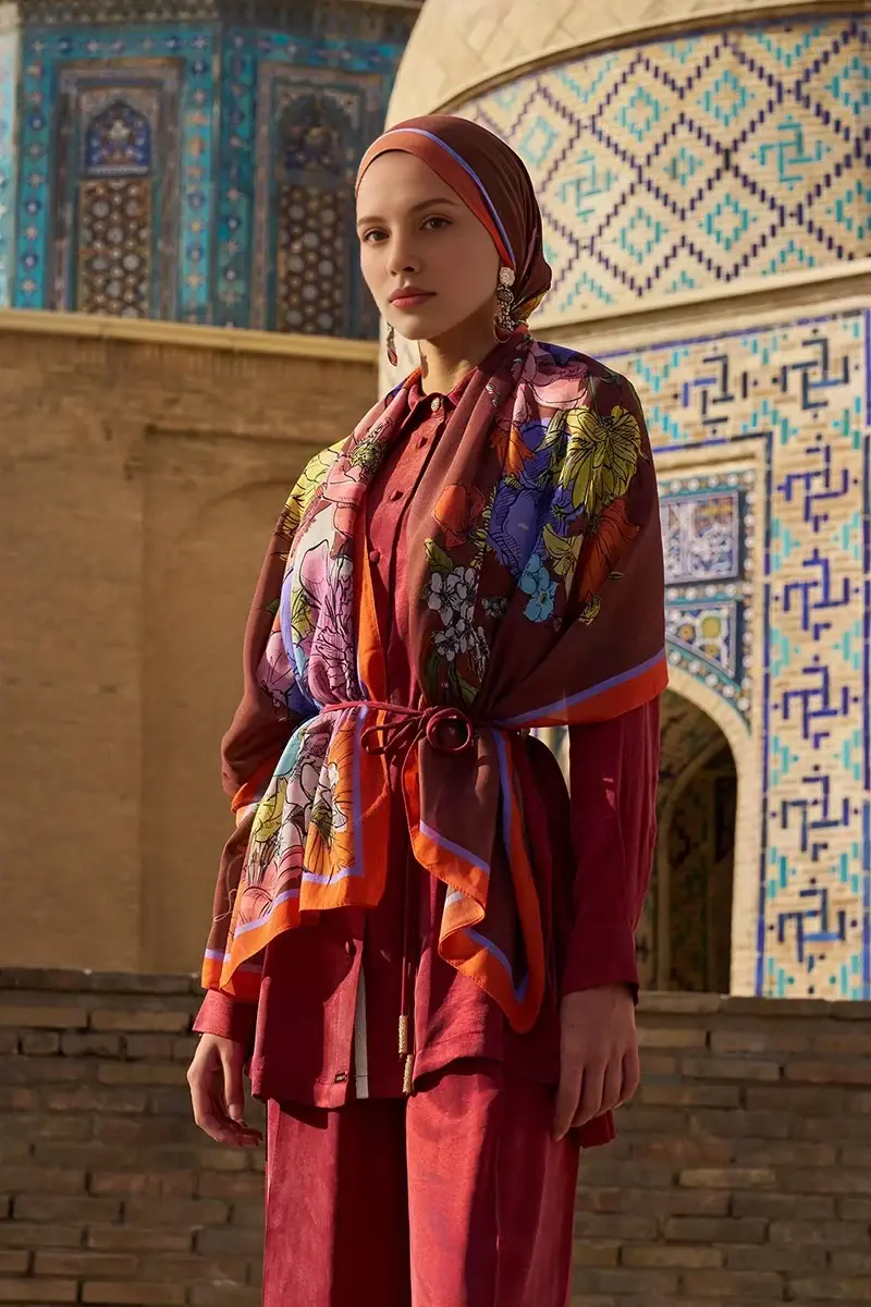 ED scarf /Nadia Pamuk Modal Şal - Turuncu