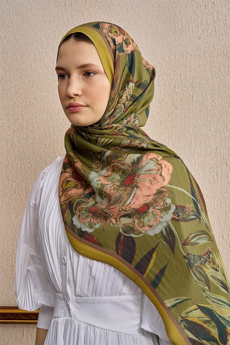 ED scarf /Celebrity Carmina Şal - Yağ Yeşili
