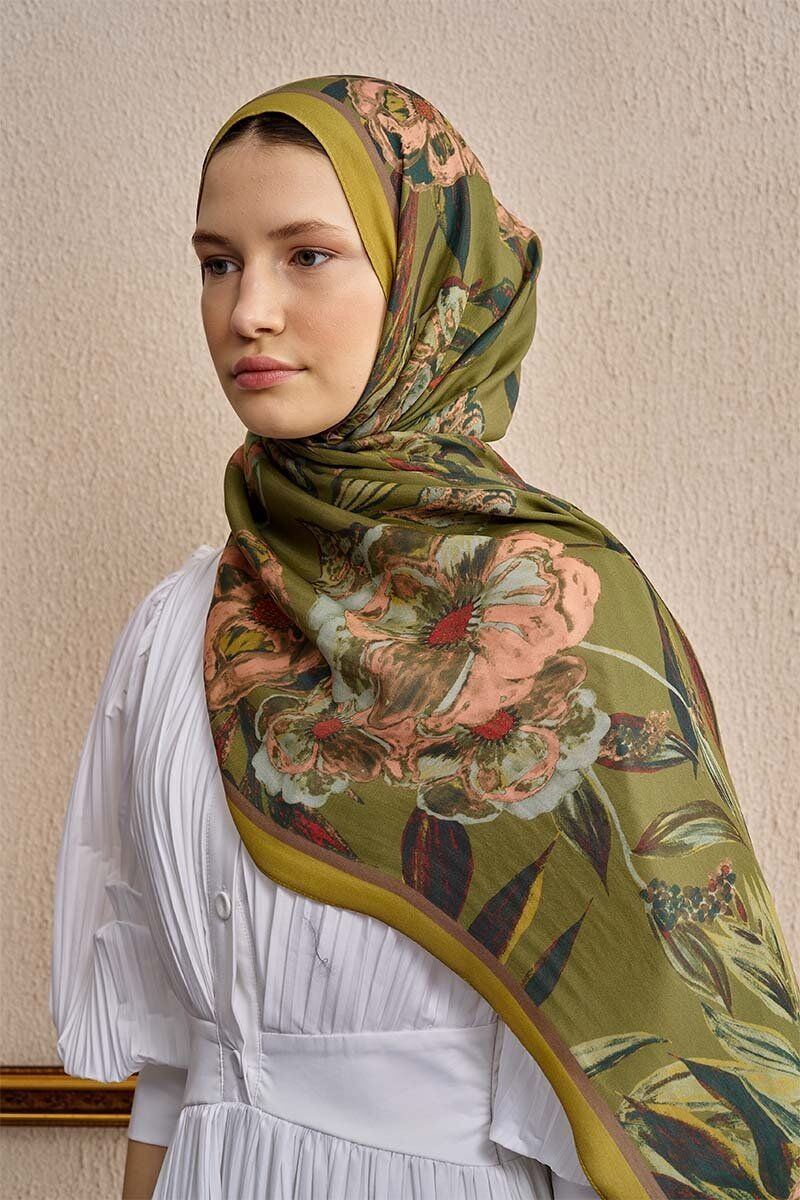 ED scarf /Celebrity Carmina Şal - Yağ Yeşili