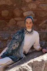 ED scarf /Sunrise Bahar Desen Şal - Mavi