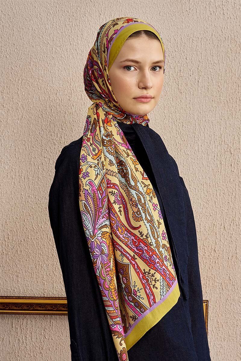 ED scarf /Pamuk İpek Diamora Şal - Sarı