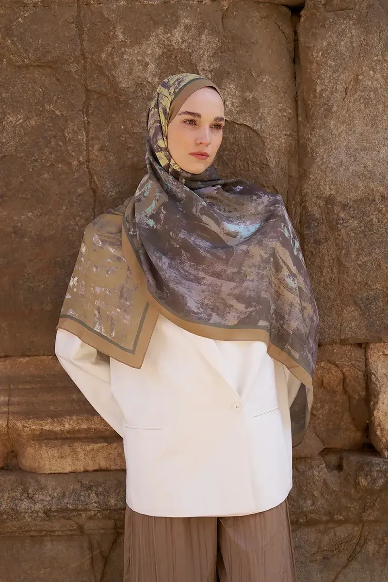 Sunrise Fırça Desen Şal - Bej