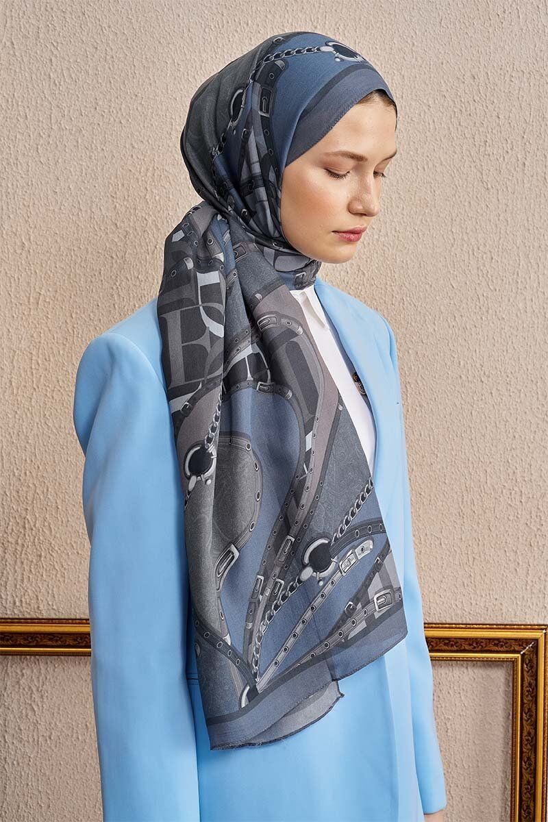 ED SCARF Celebrity Pietra Şal - Mavili Gri
