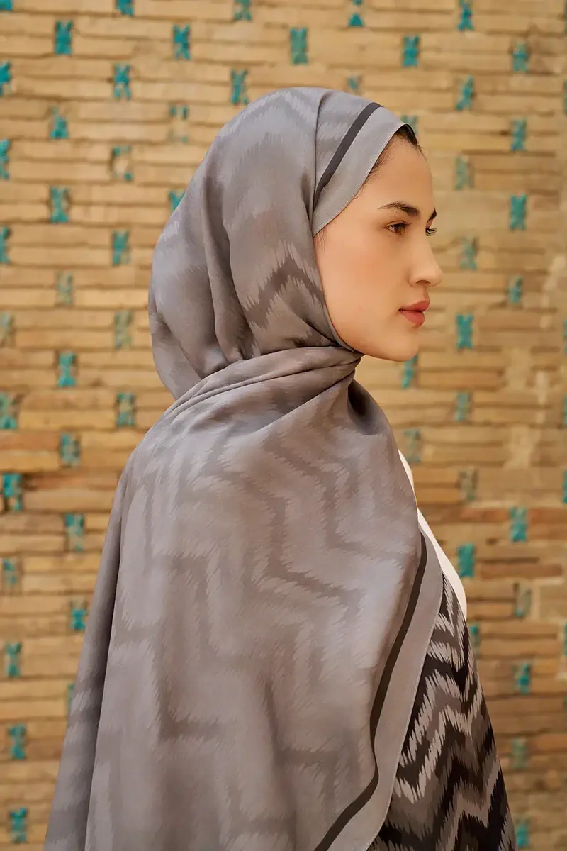 ED SCARF Velisse Floş Viskon Şal - Gri