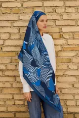 ED SCARF Hazel Floş Viskon Şal - Lacivert