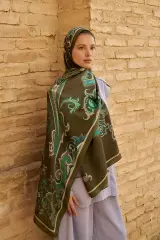ED SCARF Bramble Floş Viskon Şal - Yeşil