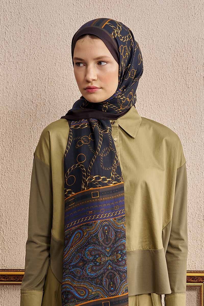 ED SCARF Celebrity Lustre Şal - Lacivert