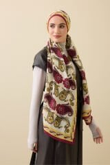 İmannoor Delhi Yün Şal BURGUNDY