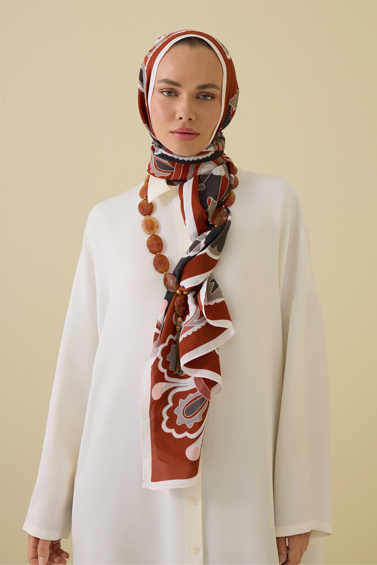 İmannoor Nilüfer Floş Viskon Şal TARÇIN