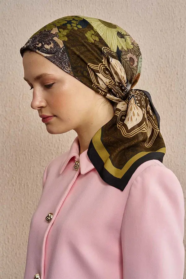 Vision Art Collection Mozaic Eşarp - Yeşil