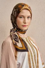 Vision Art Collection Mozaic Eşarp - Kahverengi/Bej