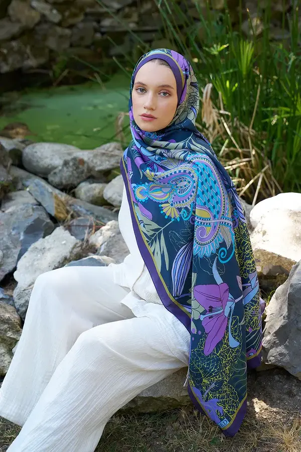 ed scarf Inspired Fierra Desen Şal - Mor