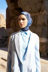 ED SCARF Glaze Mistral Desen Eşarp - Lacivert