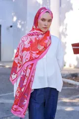 ED SCARF Inspired Fierra Desen Şal - Pembe