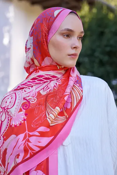 ED SCARF Inspired Fierra Desen Şal - Pembe