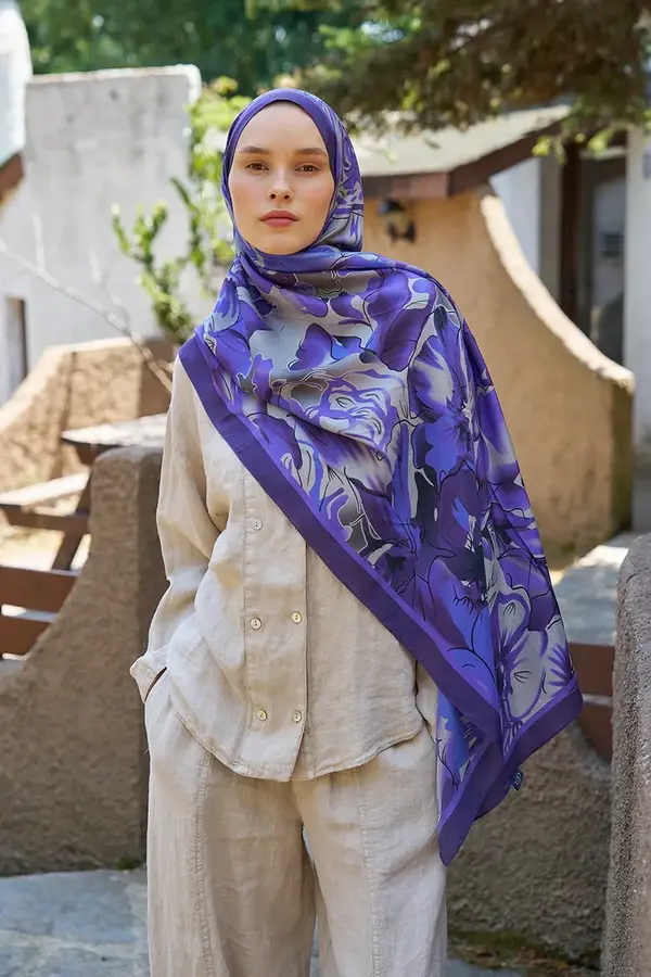 ED SCARF Inspired Limerence Desen Şal - Mor