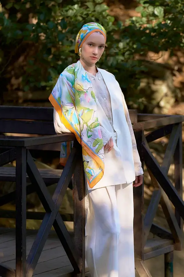 ED SCARF Inspired Limerence Desen Şal - Turuncu